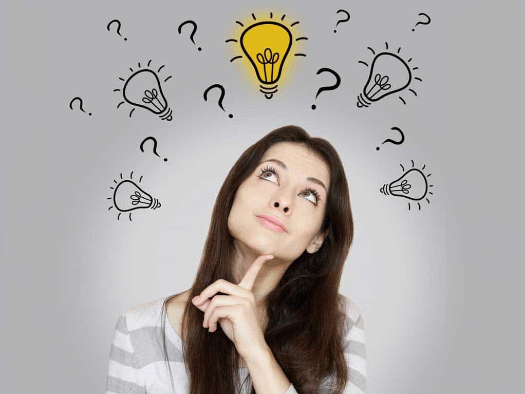 een vrouw met een idee