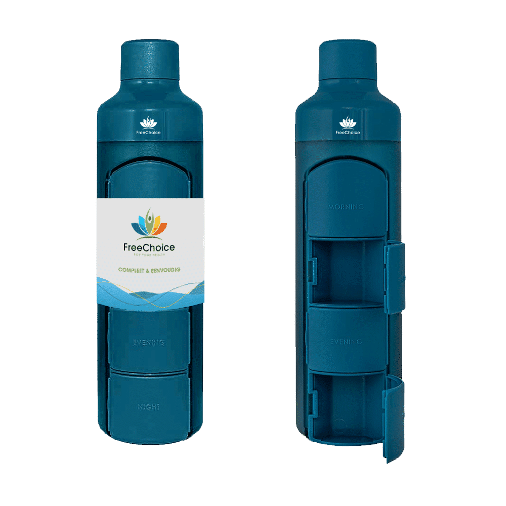 Fles en Vitamine doosje in één