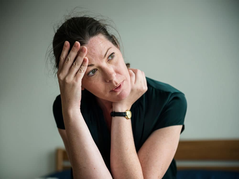 gestressed vrouw