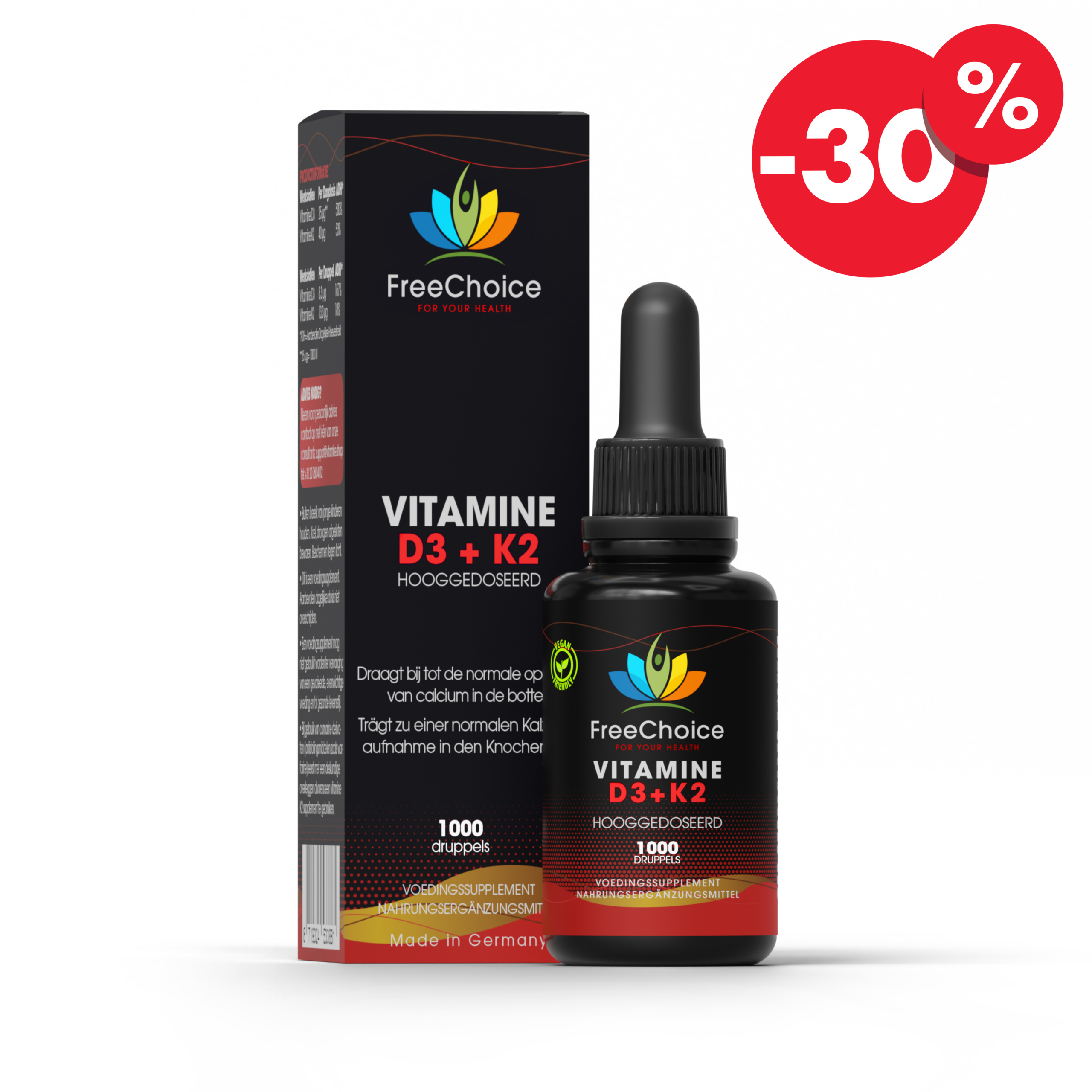 Vitamine D3 en K2 30% korting